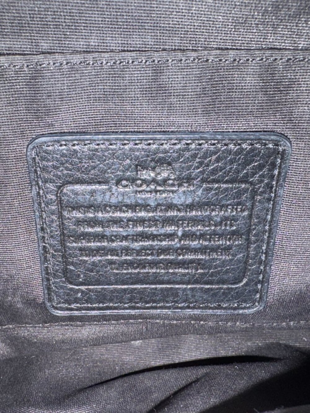 Coach Black Pebbled Leather Crossbody Gold Chain Strap Classic Shoulder Purse - Picture 10 of 15